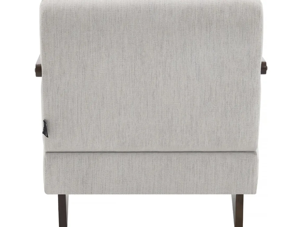 Fauteuil intérieur scandinave en bois et tissu "Lena" - Beige