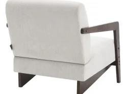 Fauteuil intérieur scandinave en bois et tissu "Lena" - Beige