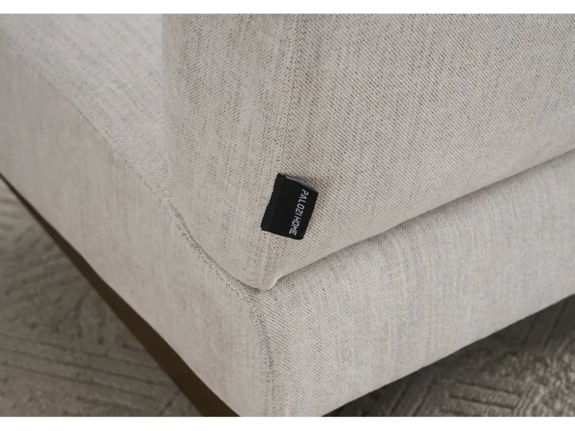 Fauteuil intérieur scandinave en bois et tissu "Lena" - Beige