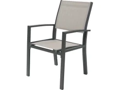 Fauteuil jardin Alu/Textilène "Tropic" - Phoenix - Taupe - Lot de 2