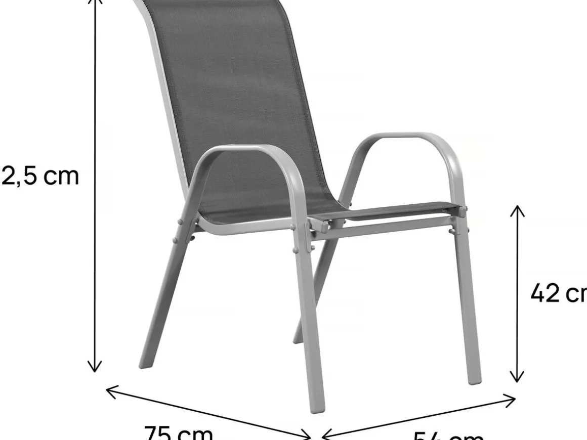 Fauteuil jardin Textilène "Cordoba" - Phoenix - Gris foncé - Lot de 2