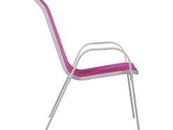 Fauteuil jardin Textilène "Cordoba" - Phoenix - Rose - Lot de 2