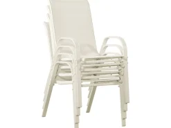 Fauteuil jardin Textilène "Cordoba" - Phoenix - Écru - Lot de 4