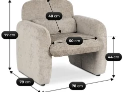 Fauteuil lounge en tissu chiné 