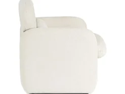 Fauteuil lounge en tissu chiné "Cozmo" - 78 x 79 x 77 cm - Crème