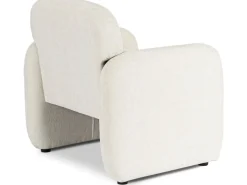 Fauteuil lounge en tissu chiné "Cozmo" - 78 x 79 x 77 cm - Crème