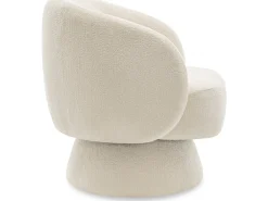 Fauteuil pivotant en tissu bouclette "Franklin" - 74 x 75 x 75 cm - Beige
