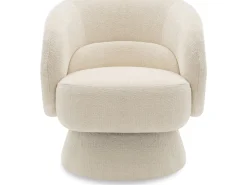 Fauteuil pivotant en tissu bouclette 
