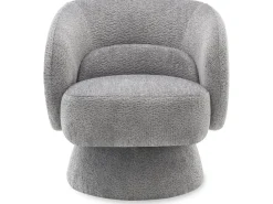 Fauteuil pivotant en tissu bouclette 
