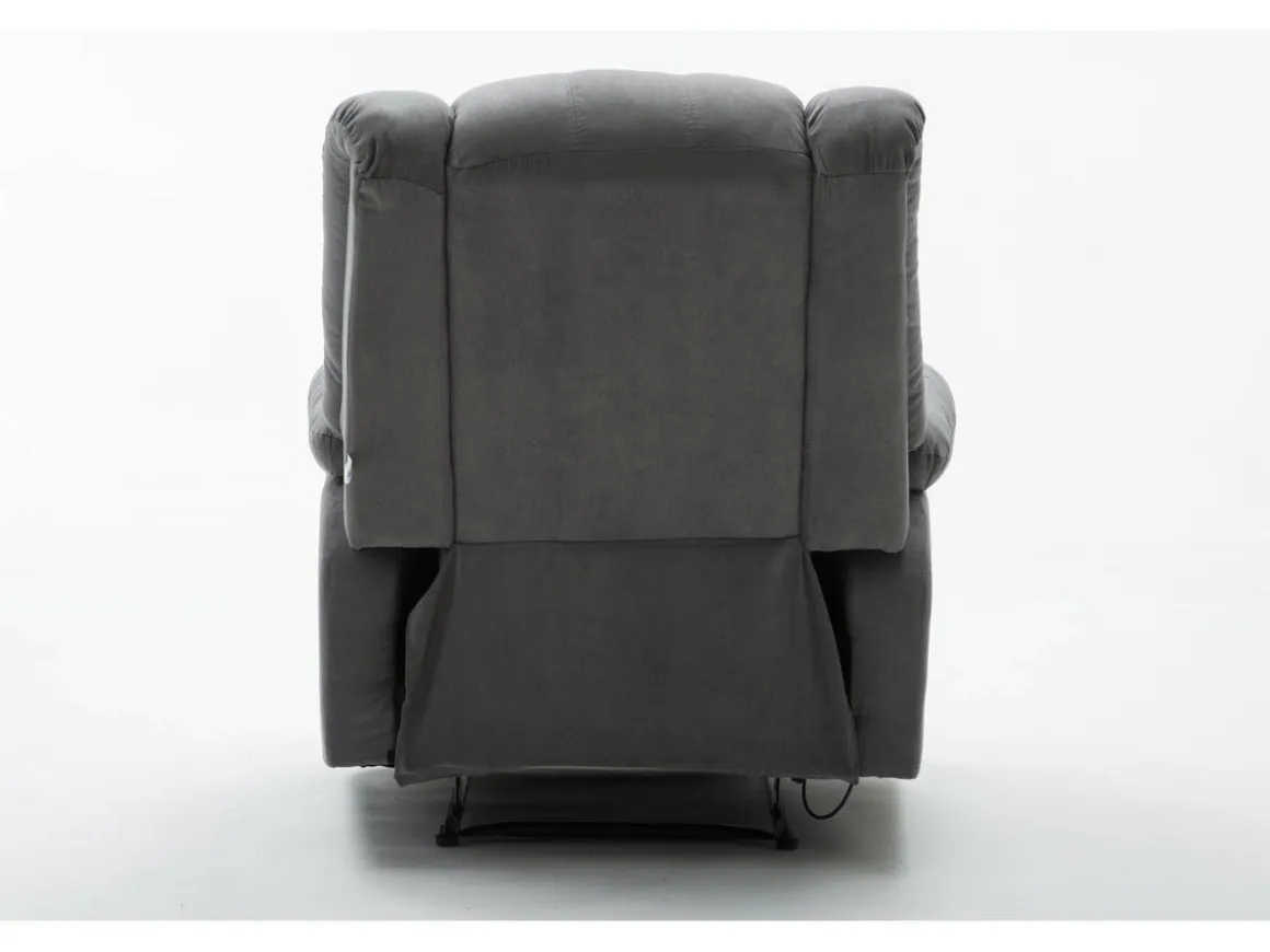 Fauteuil relax "Buckingham" - 85 x 93 x 100 cm - Gris clair