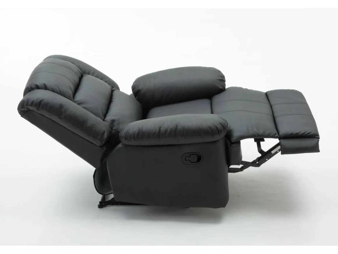 Fauteuil relax "Buckingham" - 85 x 93 x 100 cm - Noir