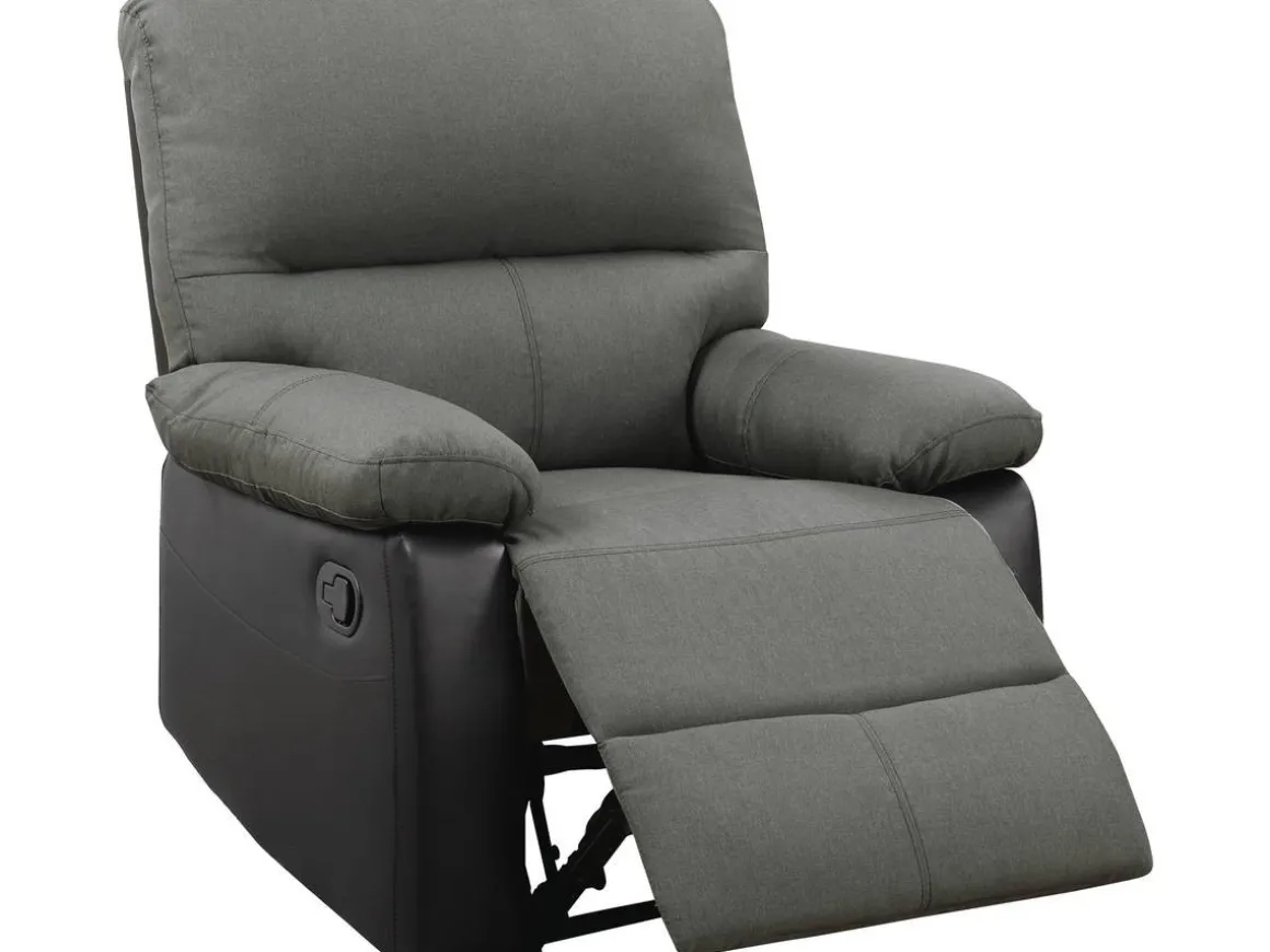 Fauteuil relax "Lincoln" - 90 x 89 x 103 cm - Noir/Gris foncé