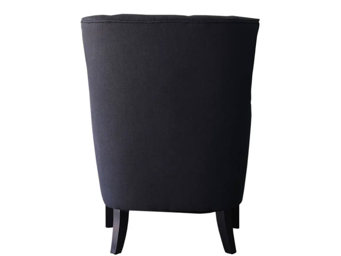 Fauteuil Scandinave Tissu "Duchesse" - 76 x 83 x 100,5 cm - Noir
