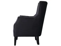 Fauteuil Scandinave Tissu "Duchesse" - 76 x 83 x 100,5 cm - Noir