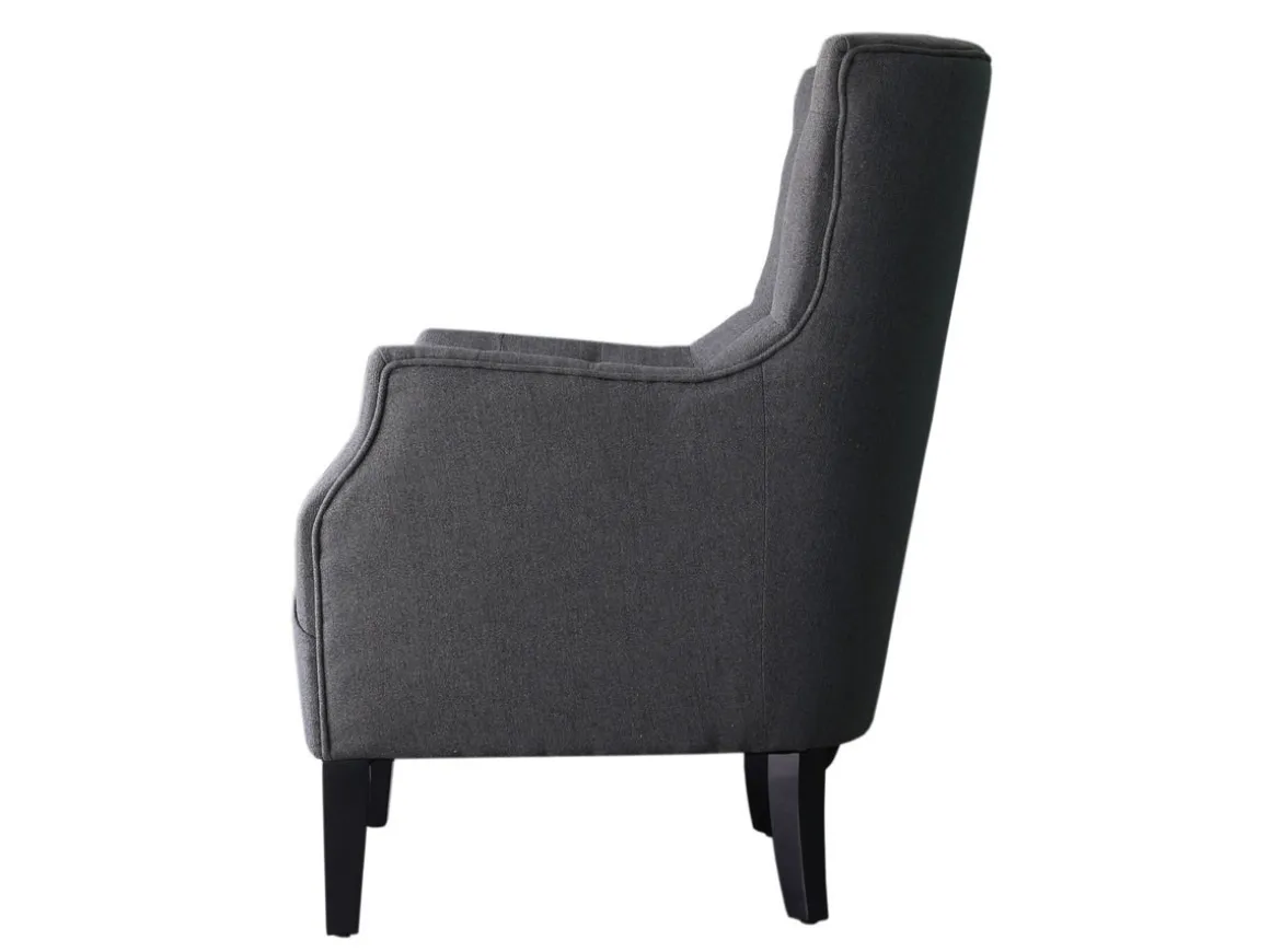 Fauteuil Scandinave Tissu "Duchesse" - 76 x 83 x 100,5 cm - Gris