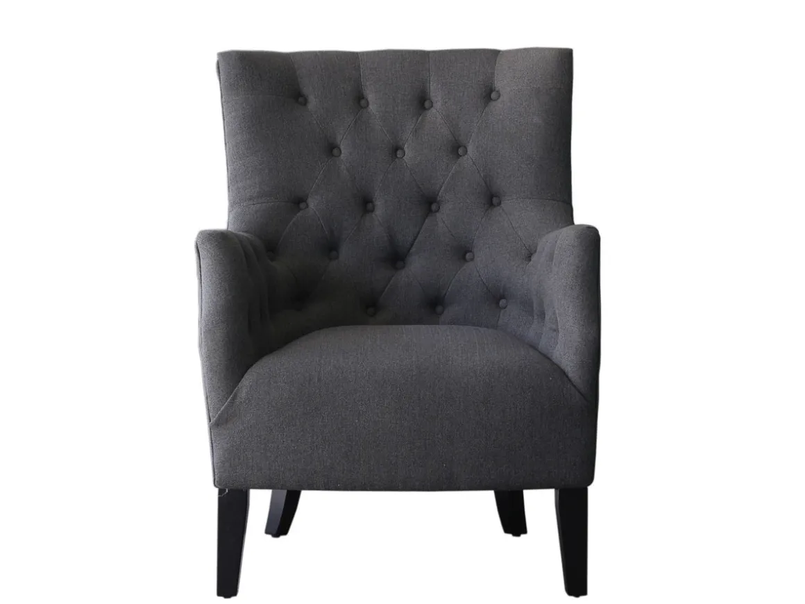 Fauteuil Scandinave Tissu "Duchesse" - 76 x 83 x 100,5 cm - Gris