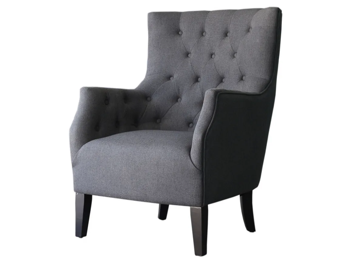 Fauteuil Scandinave Tissu "Duchesse" - 76 x 83 x 100,5 cm - Gris