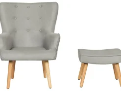 Fauteuil style scandinave en tissu "Odense" - 1 place - Gris clair