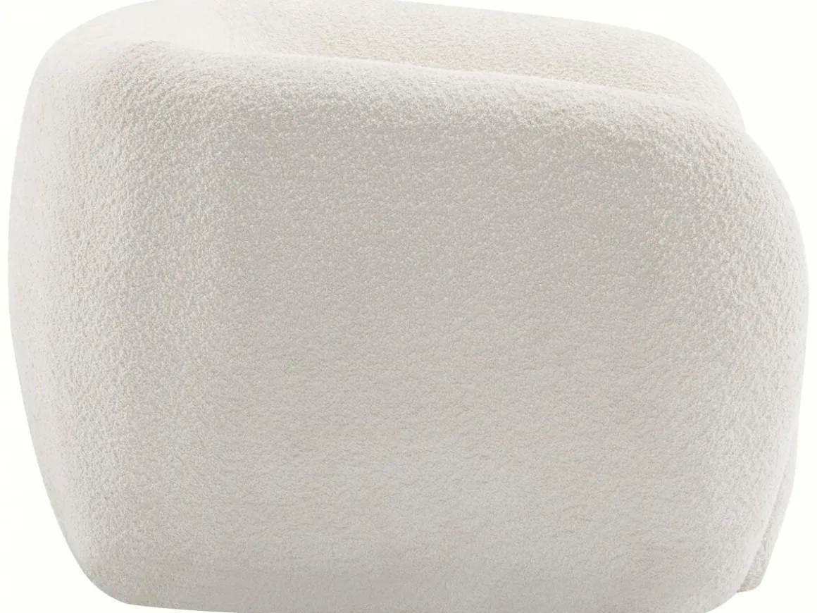 Fauteuil tissu bouclette "Washington" - Blanc