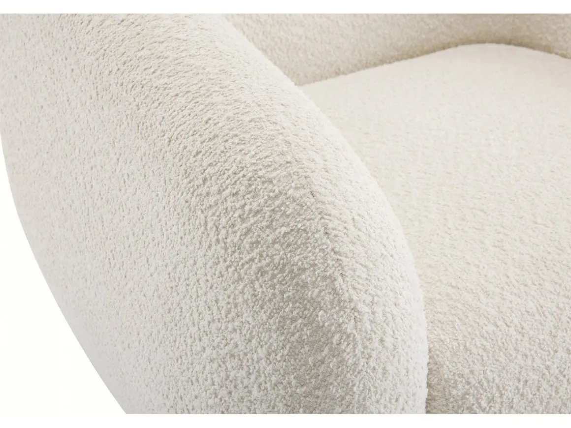 Fauteuil tissu bouclette "Washington" - Blanc