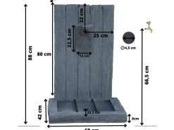 Fontaine "ARDOISE" - en pierre reconstituée - 59 x 44 x 87 cm - Gris