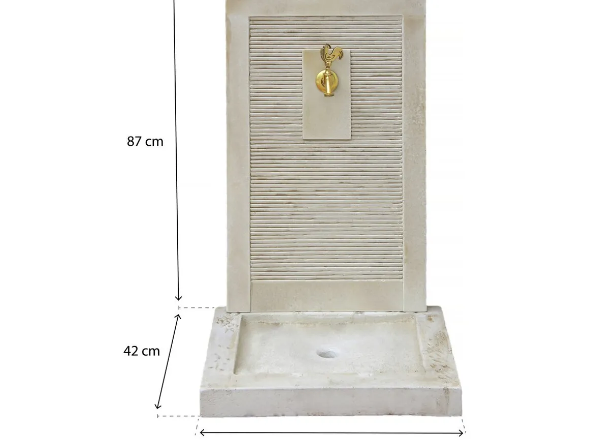 Fontaine "ETNA" - en pierre reconstituée - 57 x 42 x 87 cm Beige