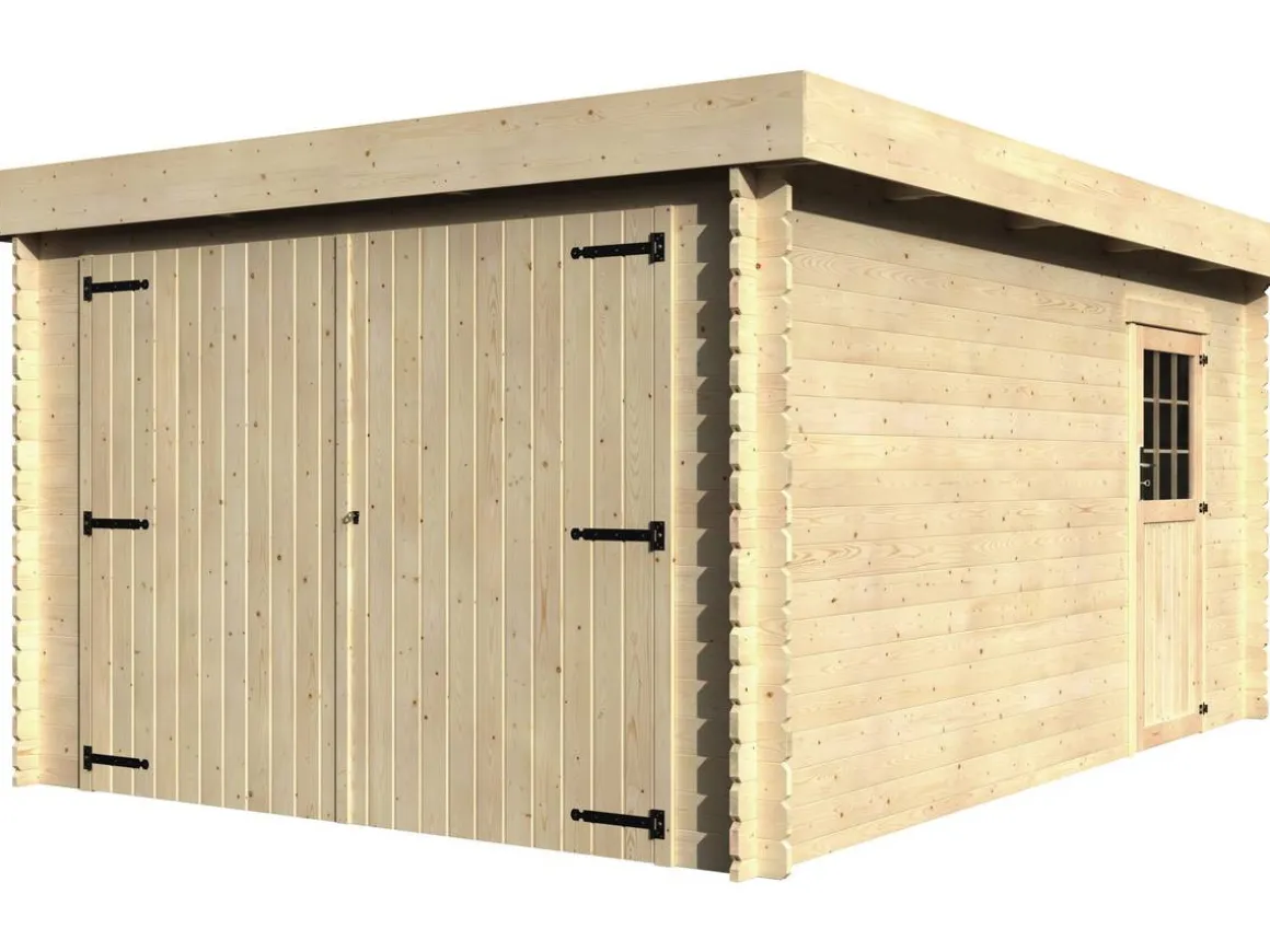Garage bois "Galan" - 15.28 m² - 3.26 x 4.78 x 2.24 m - 28 mm