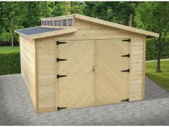 Garage bois "Torino" - 20.88 m2 - 3.64 x 5.74 x 2.92 m - 28 mm