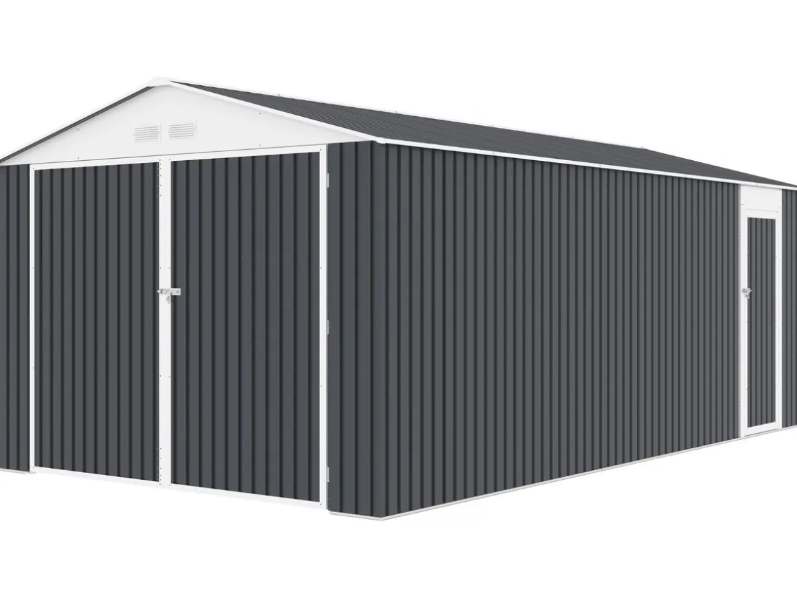 Garage en métal "Houston" 18,56m² - Anthracite