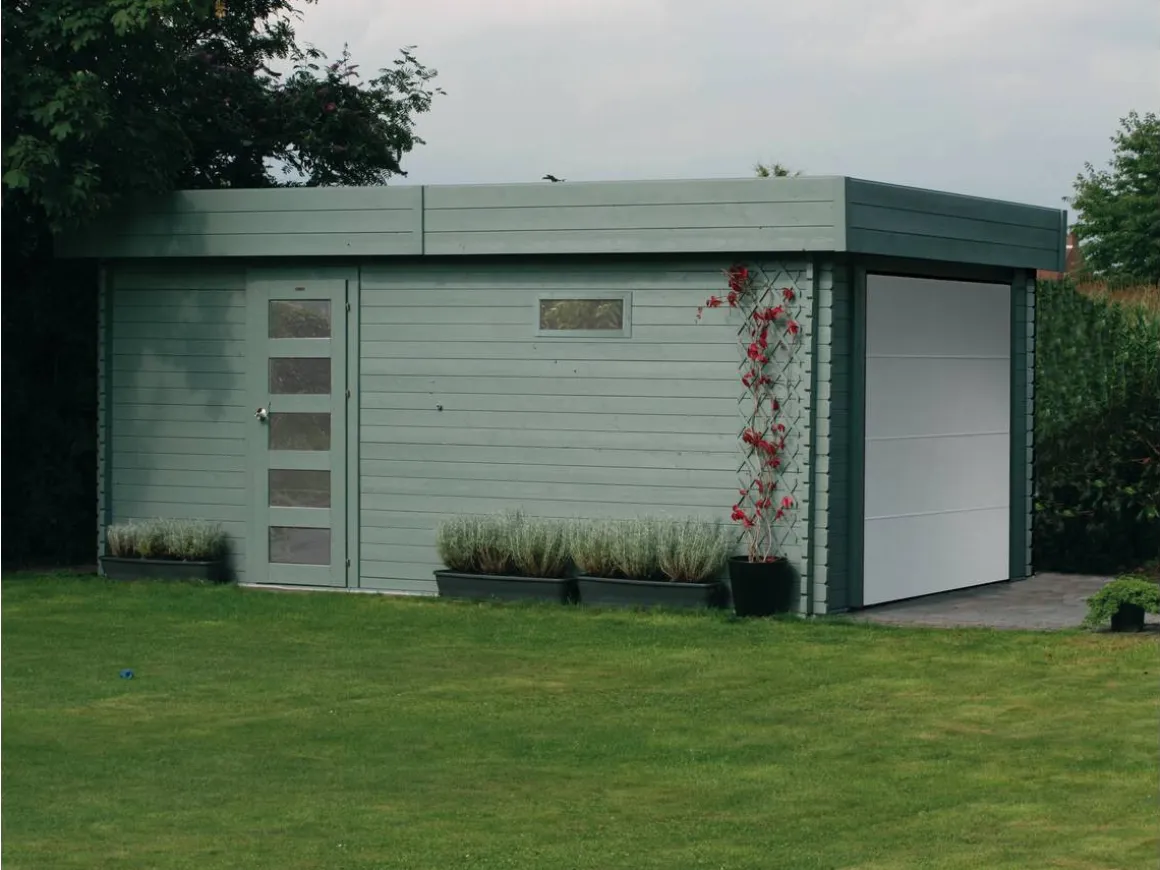 Garage "Modern" - 19.26 m² - 3.58 x 5.38 x 2.56 m - 40 mm - Porte motorisée