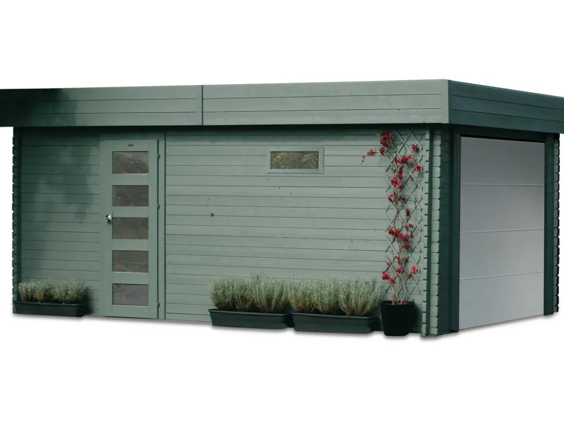 Garage "Modern" - 19.26 m² - 3.58 x 5.38 x 2.56 m - 40 mm - Porte motorisée