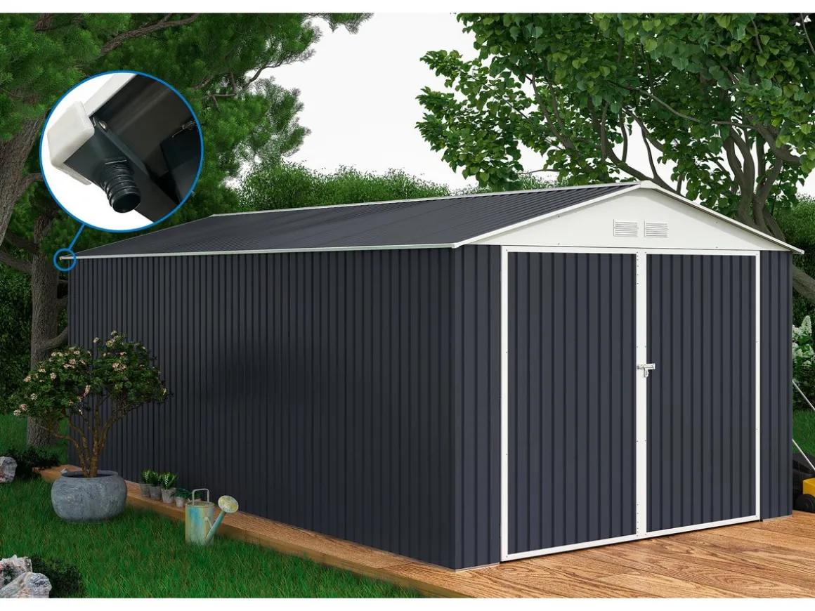 Garage métal " Houston" - 18,56m² avec gouttière - Anthracite