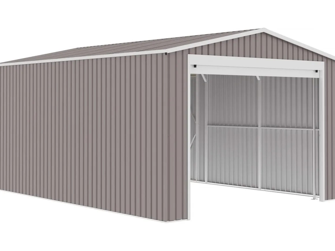 Garage métal "Nevada" avec porte roulante - 15,61m²