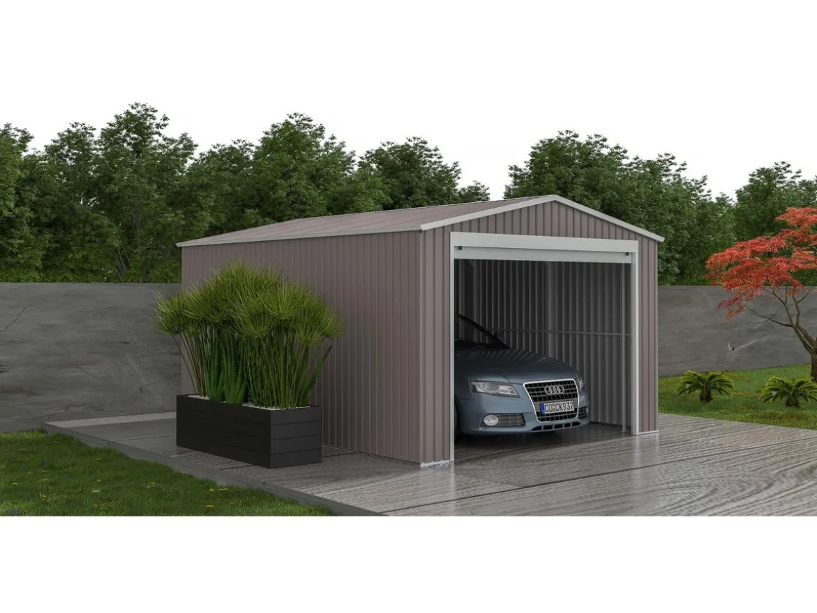 Garage métal "Nevada" avec porte roulante - 15,61m²