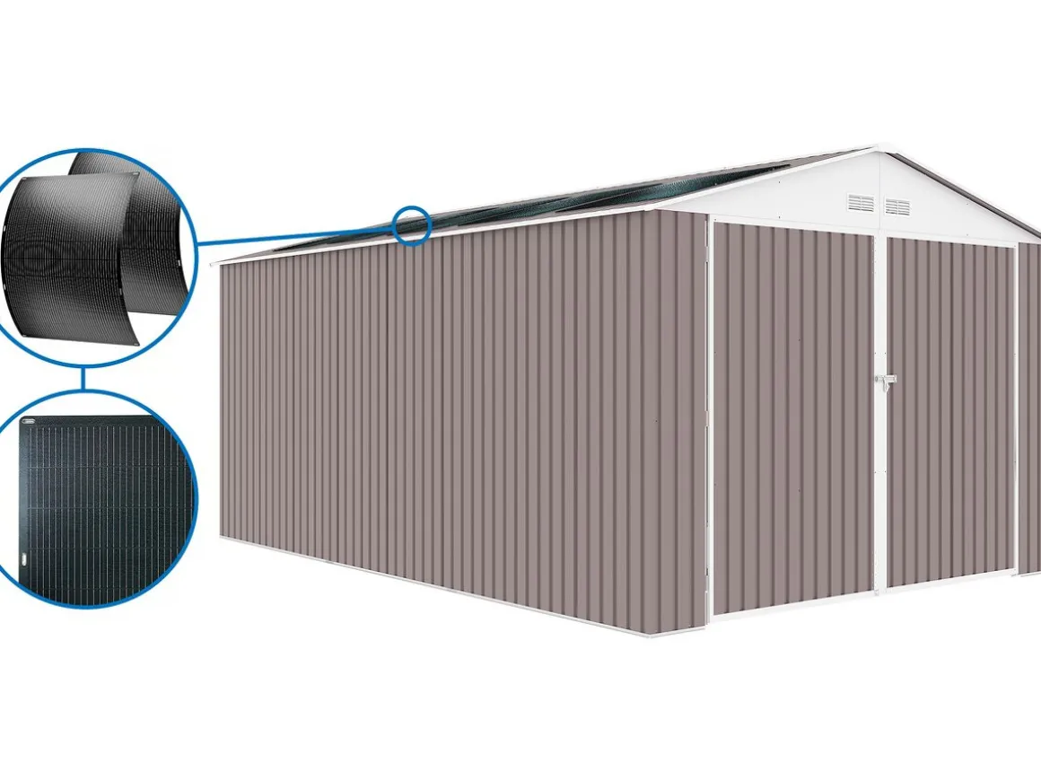 Garage métal "Nevada" - 15,36m² avec panneaux solaires