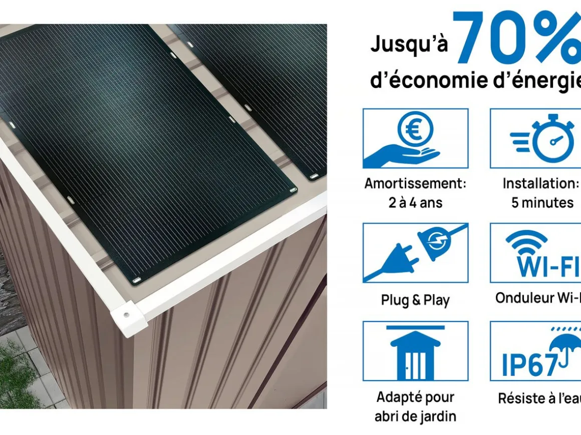 Garage métal "Nevada" - 18,56m² avec panneaux solaires