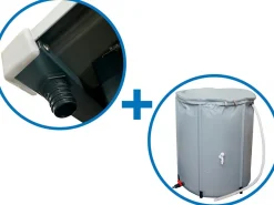Gouttière 14 à 18 m2 + récupérateur d'eau pour abri de jardin