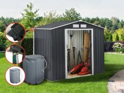 Gouttière pour abri de jardin en métal et garage de 13 à 18.5m2