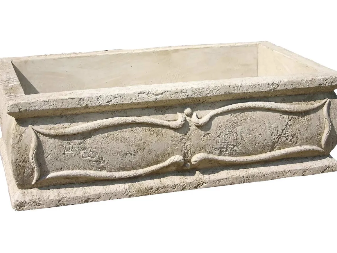 Grande jardinière "Verone - en pierre - 50 x 100 x 30 cm