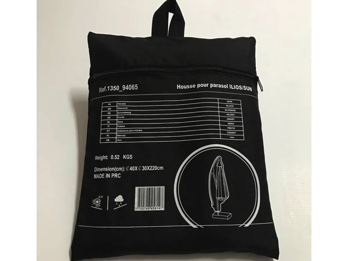 Housse de protection pour parasol - 40 x 220 cm - Noir