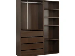 Kit dressing modulable avec penderie, 4 tiroirs et 5 étagères  