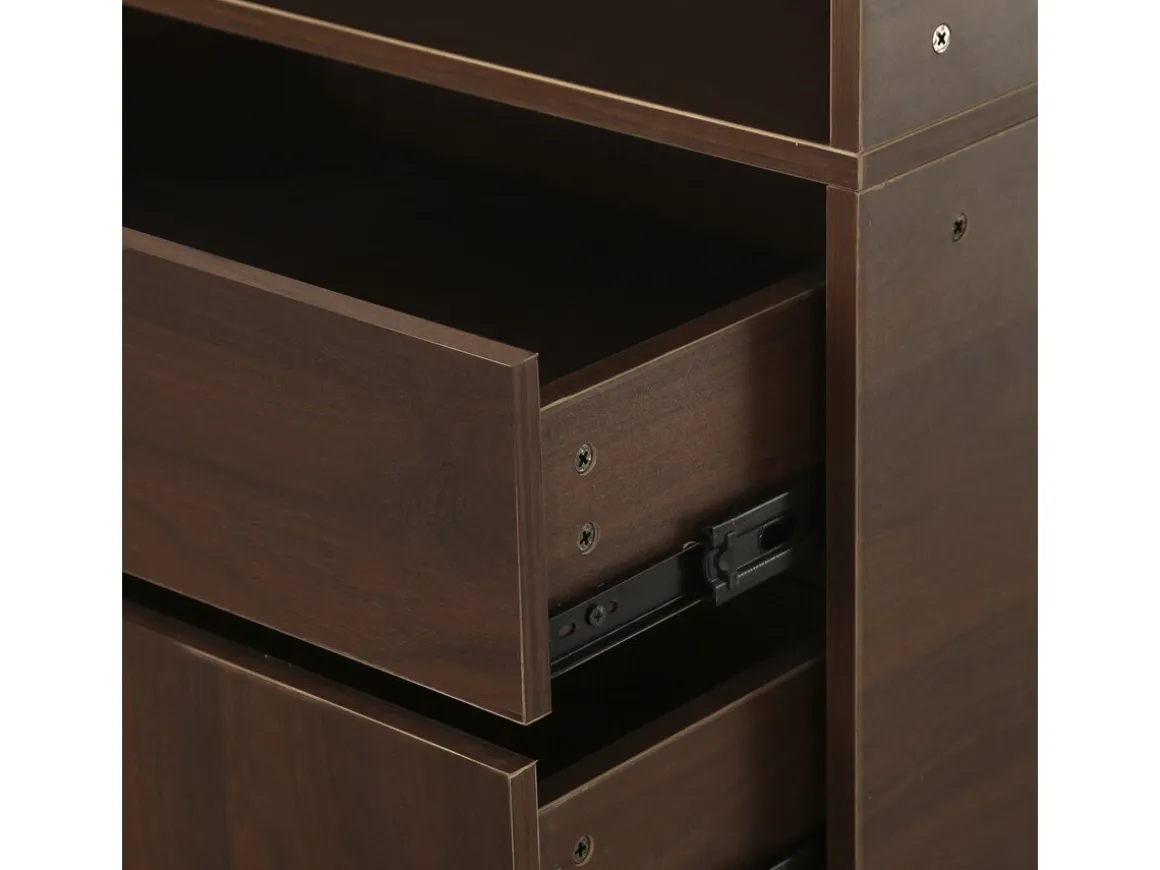 Kit dressing modulable avec penderie, 9 tiroirs et 2 étagères "Opéra" - 2 éléments - Marron