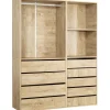 Kit dressing modulable avec penderie, 9 tiroirs et 2 étagères "Opéra" - 2 éléments - Beige