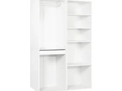Kit dressing modulable avec penderie, porte-pantalons et 5 étagères  "Opéra" - 2 éléments - Blanc