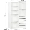 Kit dressing modulable avec 5 tiroirs et 7 étagères "Opéra" - 2 éléments - Blanc