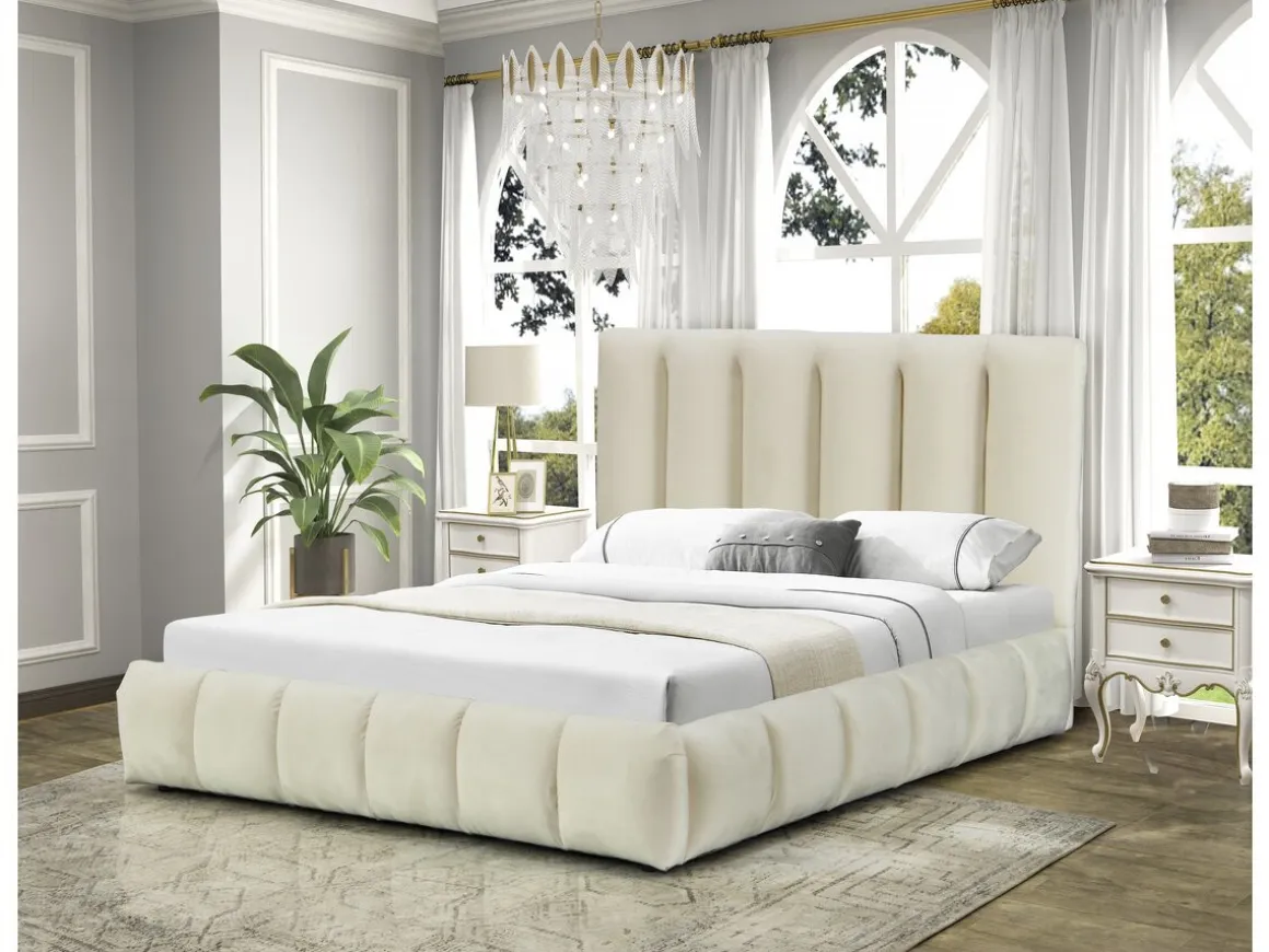 Lit avec coffre "Annie" 160 x 200 cm - Beige