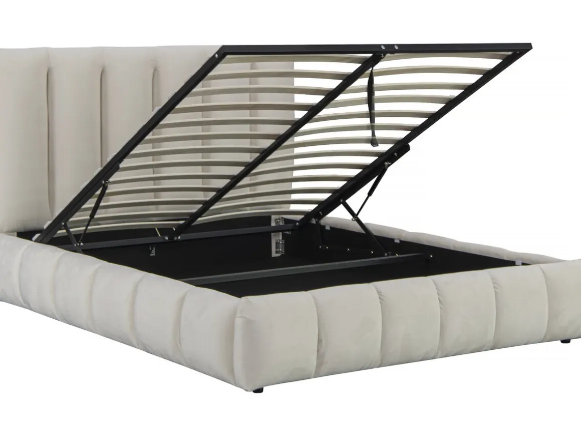 Lit avec coffre "Annie" 160 x 200 cm - Beige
