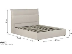 Lit avec coffre de rangement en velours 