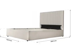 Lit avec coffre "Mia" - 140 x 190 cm - Beige
