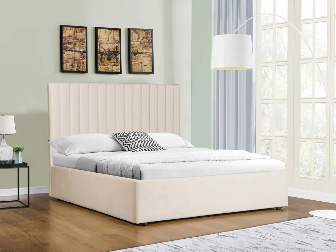 Lit avec coffre "Mia" - 160 x 200 cm - Beige
